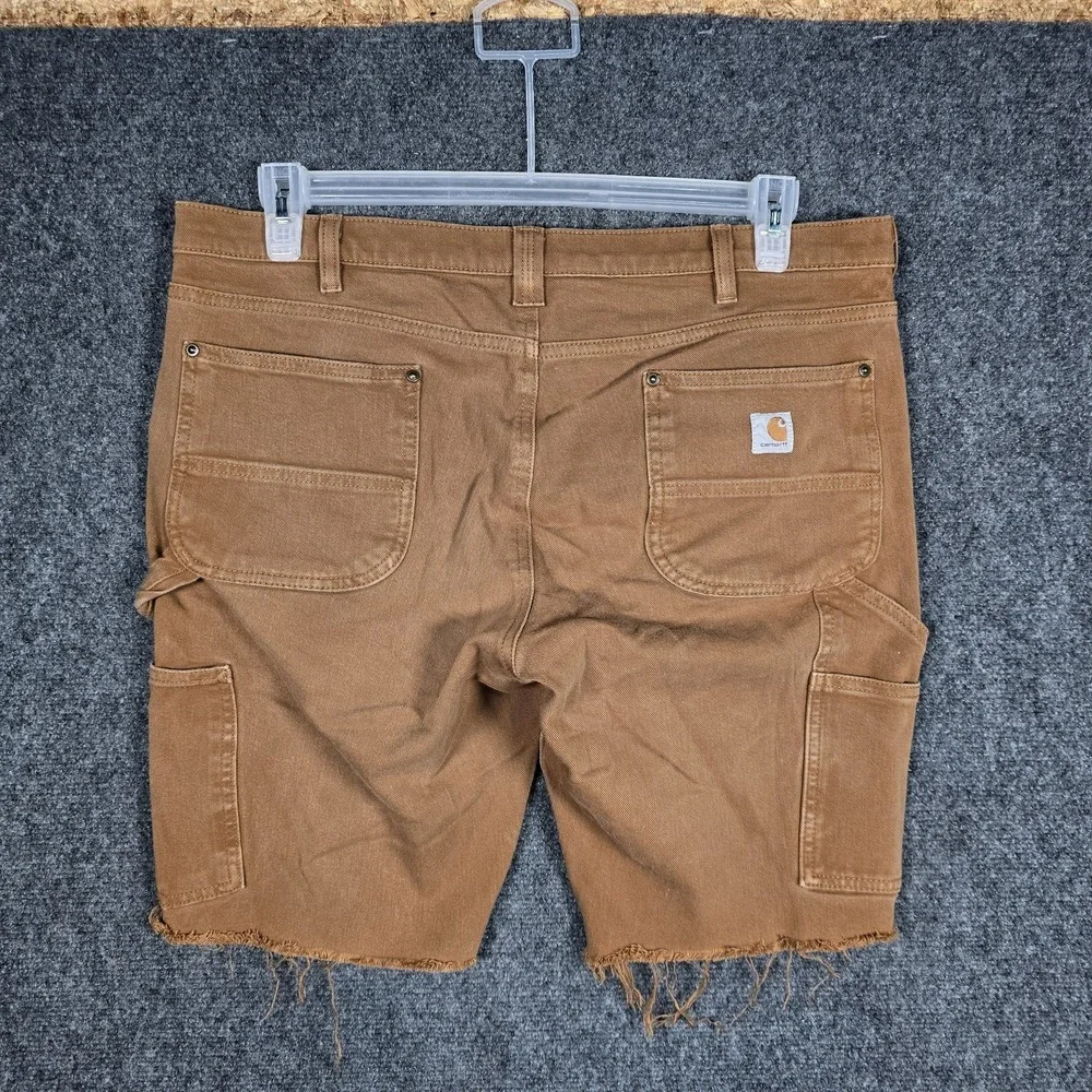 Carhartt Shorts Womens 14 Regular Cutoff Brown‎ Double Front Knee Utility 104296
